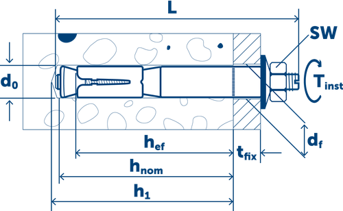 Sormat Анкер LIEBIG B для высоких нагрузок оцинкованный M12-20/80/15
